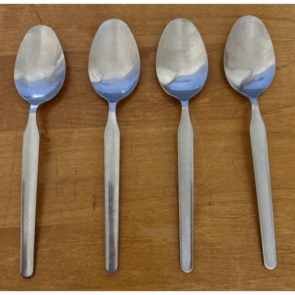 Vintage Stainless‎ Steel Serving Spoon Set 4 Classic Modernist Minimalist Lot